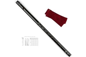 SUTILA Japanese Shinobue Flute 7/8 Hon Handmade Bamboo Flute Musical Instrument (Black 8Hon)