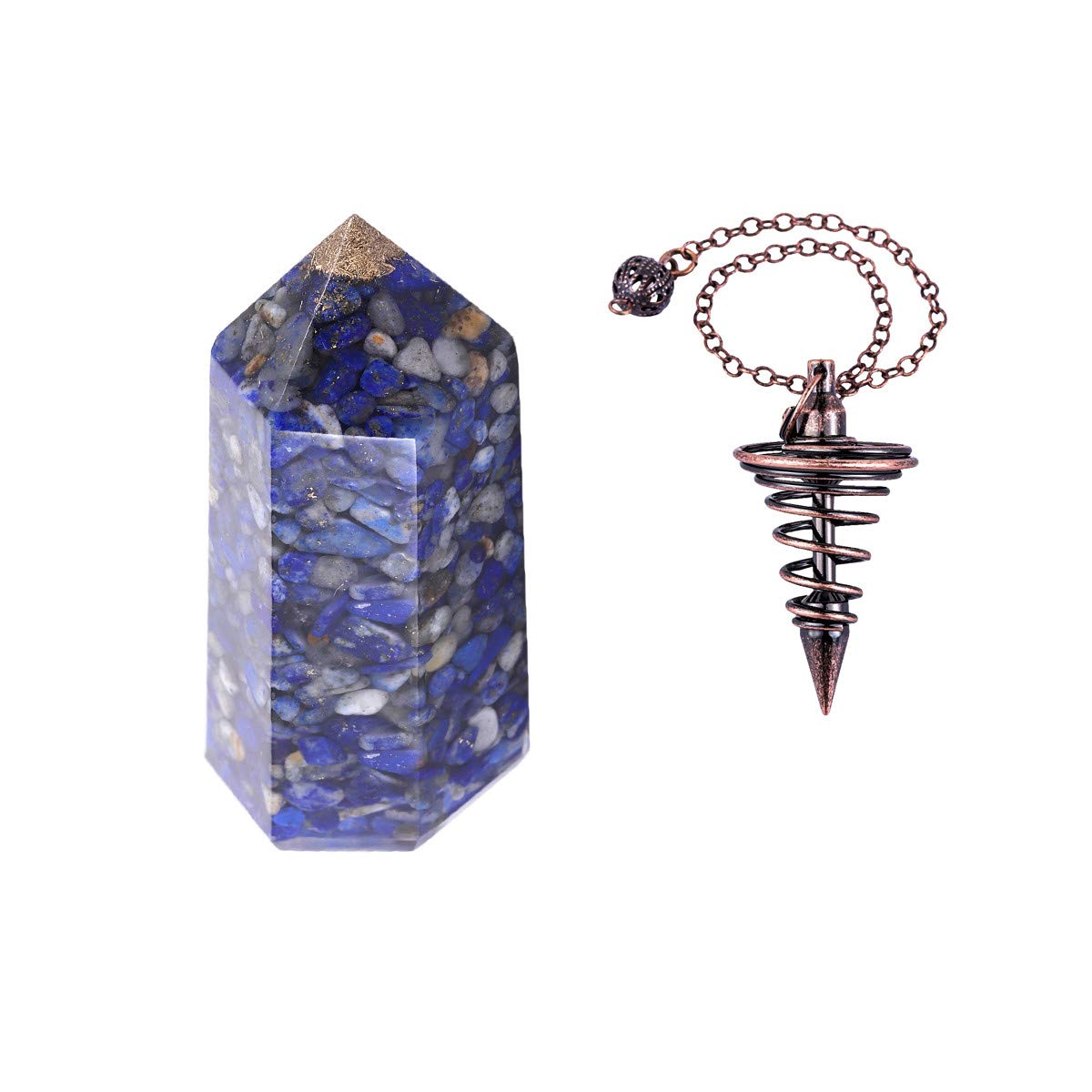 KYEYGWO Crystal Quartz Wand and Dowsing Pendulum for Divination Meditation, Reiki Healing Chakra Crystal Spiritual Gifts