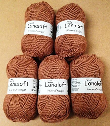 Yarn Place Brown Sheep Lanaloft Worsted Wool 5 Skeins Subtle Spice