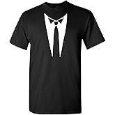 Tuxedo Shirts for Men Novelty Graphic Funny Formal Classic Black White Tux Print Casual Wedding Bachelor Prom T-Shirt