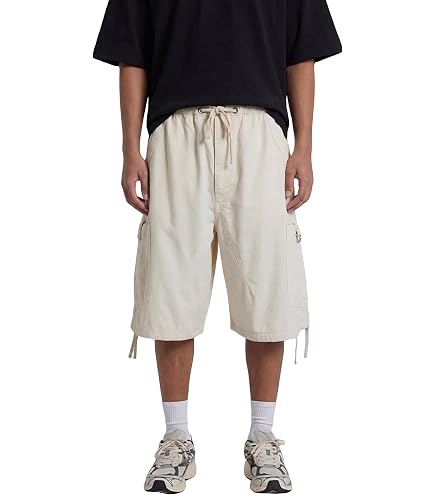 Ponitrack Unisex Parachute Cargo Shorts Vintage Drawstring Side