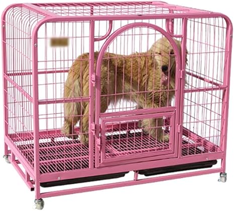 Amazon Co Jp 犬クレート折り畳み式メタルペットスポーツやフェンス付き犬ケージ中大犬犬ケージ小型犬 Color Pink ホーム キッチン