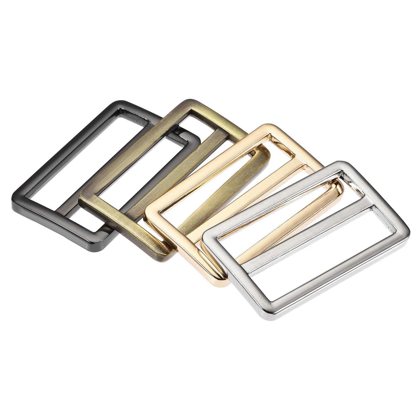 38.6mm(1.52") Flat Metal Slide Strap Adjustable Buckle 4 Colors 4pcs buckle