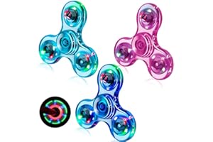 Figrol Fidget Toys 3 Pack,Light Up Fidget Spinner for Kids & Adults Stress Relief Calm Down,Sensory Toys for Kids with Autism ADHD Toys,Valentines Day Gifts