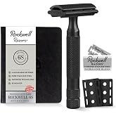 Rockwell Razors 6S Black Stainless Steel Safety Razor. Adjustable Single Blade Razor With 6 Shave Settings and 5 Recyclable Blades. Custom Shaves For Men and Women. Reduces Razor Burn and Irritation.