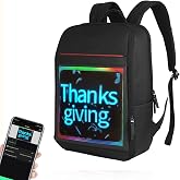 Welaso Smart Bluetooth LED Backpack with Colorful LED Sign Panel and Programmable, DIY Laptop Daypack Bag,Black (Large 25L,without Rain Cover)