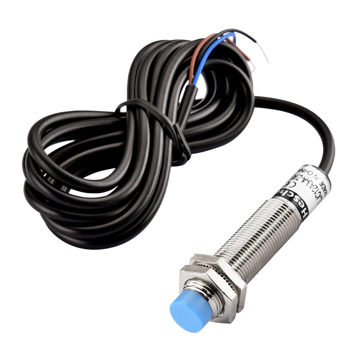 Heschen M12 Capacitive Proximity Sensor Switch, Non-Shield Type, LJC12A3-A-Z/AY, Detector 1-5mm, 10-30VDC 200mA, PNP Normally Closed(NC), 3 Wires