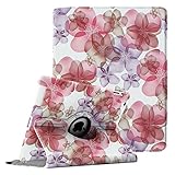 Fintie iPad 2/3/4 Case - 360 Degree Rotating Stand Smart Case Cover for Apple iPad with Retina Display (iPad 4th Generation), the new iPad 3 & iPad 2 (Automatic Wake/Sleep Feature) - Floral Purple