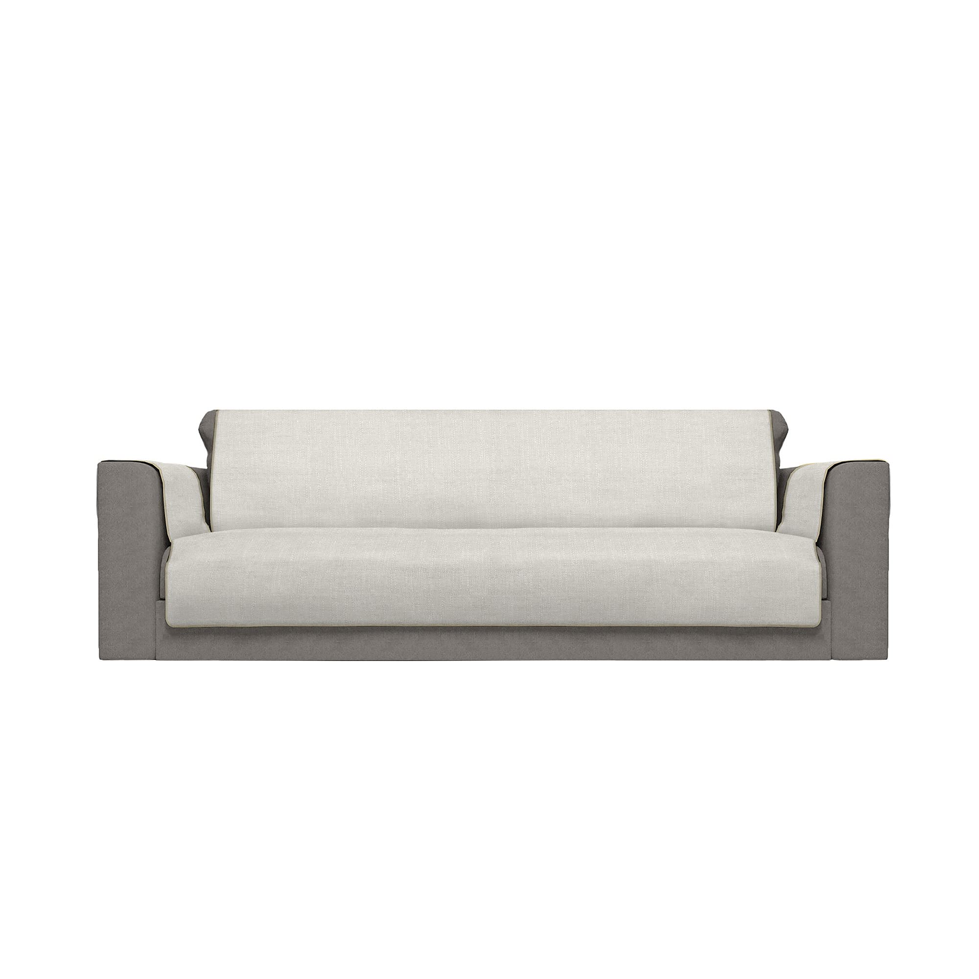 Italian Bed Linen Comfort Anti-Slip Sofa Cover, Cream, 4 Places