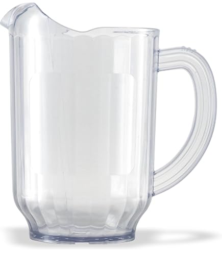 Amazon.com: [12 PACK] 60 oz Heavy Duty Crystal Clear Plastic Beverage  Pitcher - Break Resistant Beverage Carafe - Great for Restaurants and  Catering - Serveware for Water, Cold Drinks, Beer, Lemonade, Sangria : Home  & Kitchen