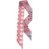 COtheSumay 100% Mulberry Silk Scarf for Handbags,Bags, and Purses,1Pcs 2"x35" Hair Ribbon Skinny Neck Scarves for Women