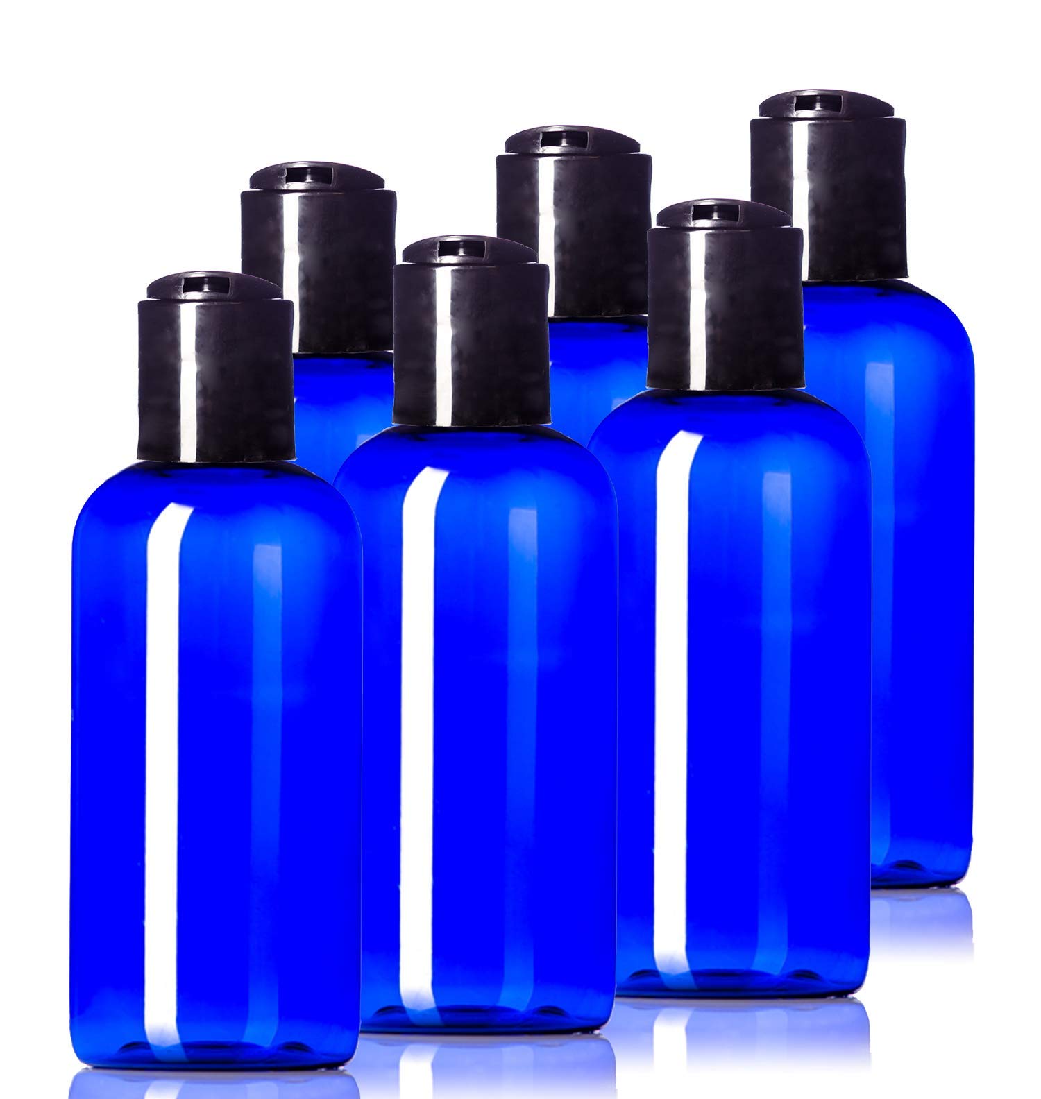 Buy 4oz Plastic Cobalt Blue Bottles (6 Pack) BPAFree Squeeze