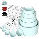 TILUCK Measuring Cups & Spoons Set, Stackable Cups and Spoons, Nesting Measure Cups with Stainless Steel Handle, Kitchen Gadg
