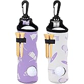GAG GIFTS Golf Gifts for Women, 2 Pack Golf Ball Tee Holder, Print Golf Ball Carry Bag with Light Weight Hook, Portable Golf Accessories for Ladies/Girls, Golf Tee Holder Pouch