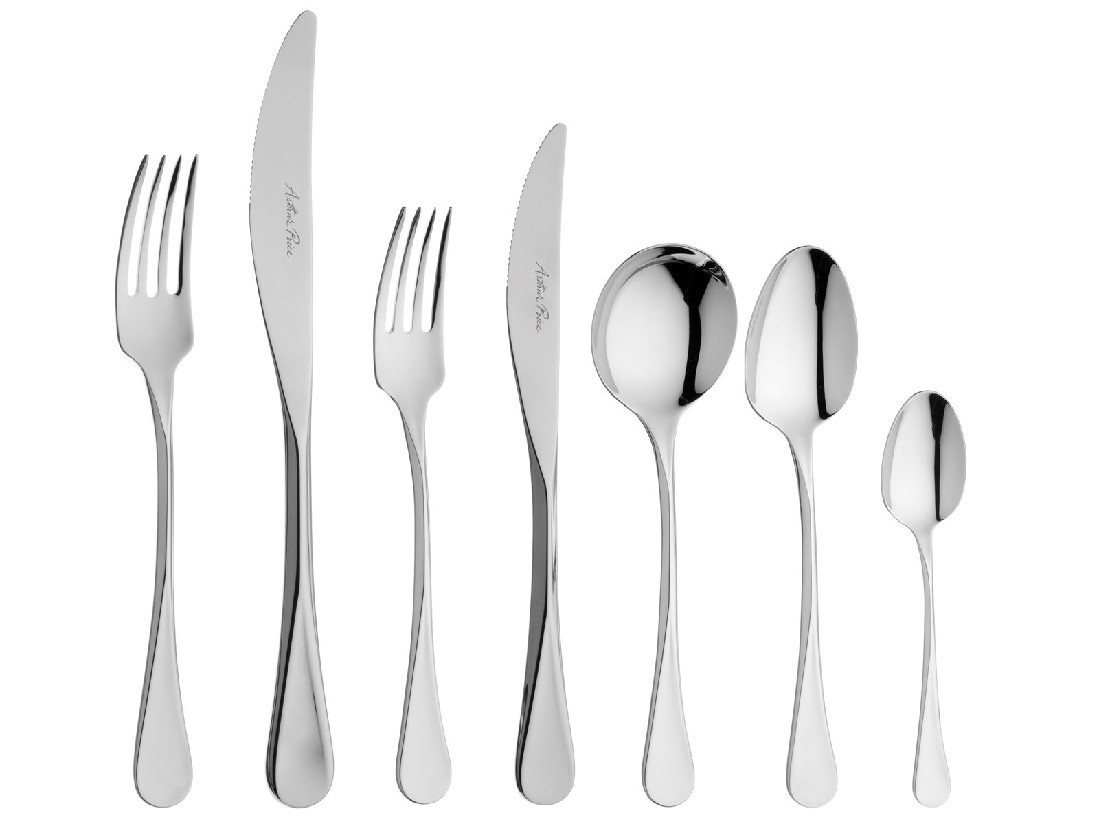 Arthur Price Cascade 8-Person Set, Stainless Steel, 56-Piece