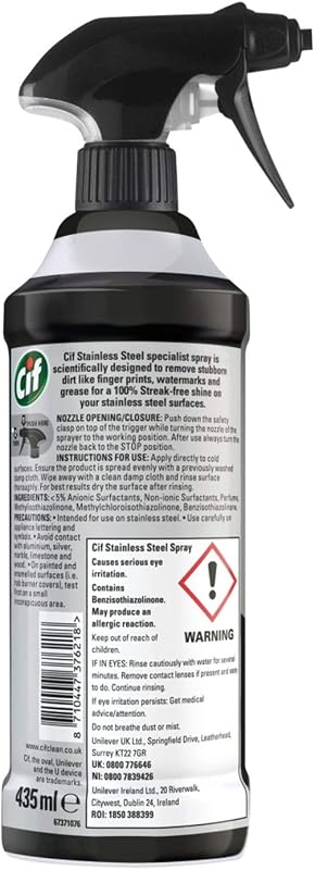 Spray limpiador especializado en acero inoxidable, 435 ml