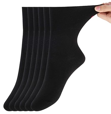 6 Paar Diabetikersocken Hochwertige Damen & Herren Socken ohne Gummi Gesundheitssocken für Diabetiker Black10-13