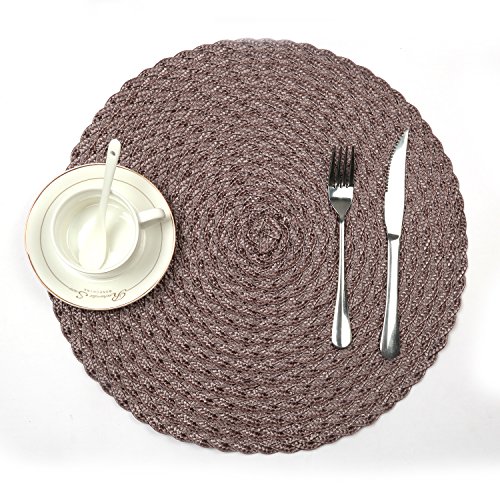 Buy HEBE Round Placemats For Round Dining Table Heat Resistant Washable Kitchen Table Mats Place