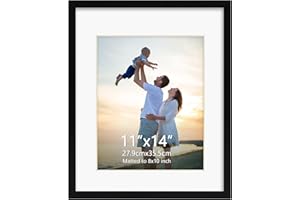 Hoikwo 11x14 Black Picture Frame, Display Pictures 8x10 with Mat or 11x14 Without Mat, 1 Pack 11 by 14 Frame for Wall Hanging and Table