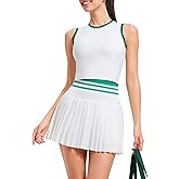 Two Piece Tennis Skirt Set for Women High Waisted Pleated Athletic Golf Skirt Sets Women 2 Piece Outfits with Pockets