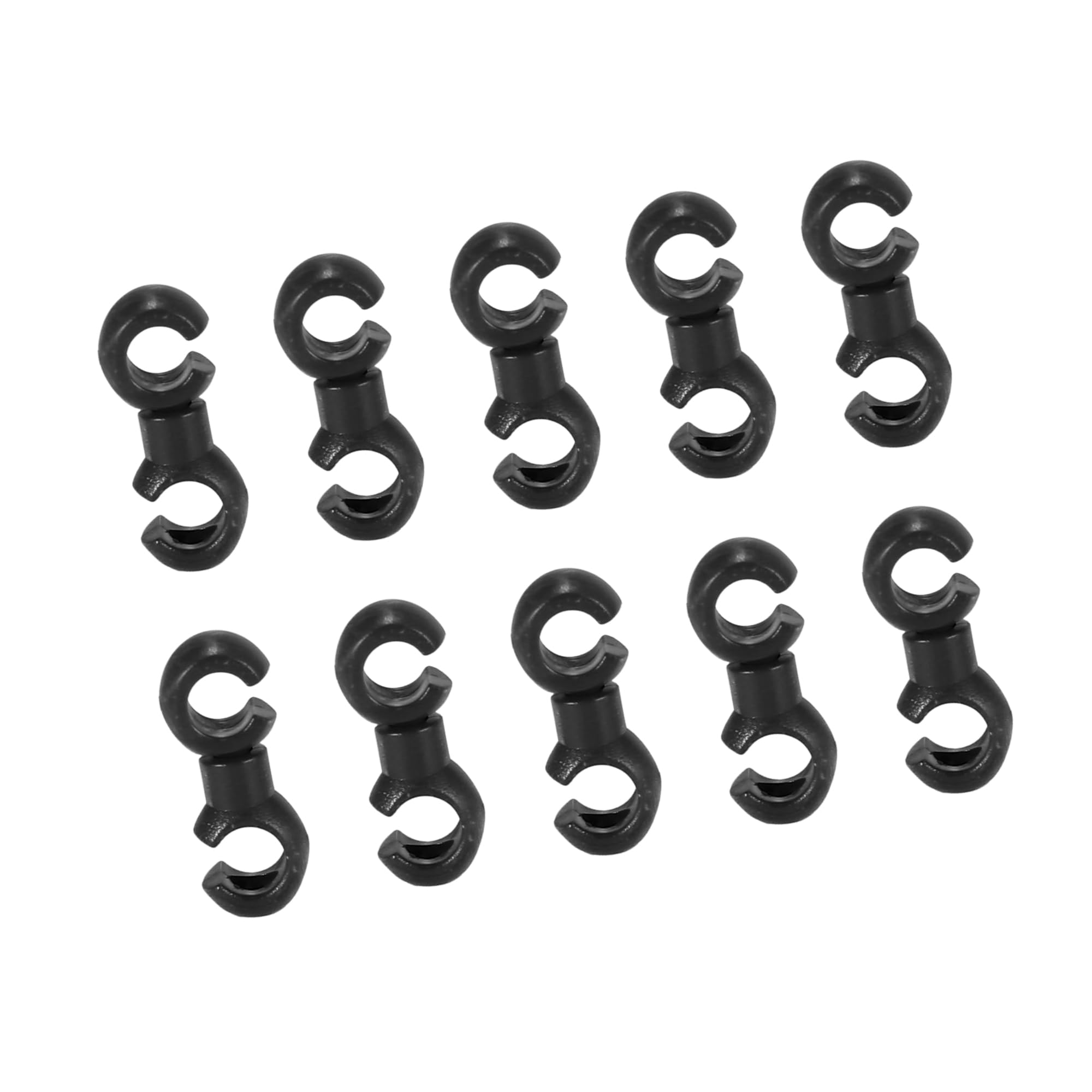 A ABSOPRO Bike Brake Cable Clip S Style Clamp Plastic Black (Set of 10)