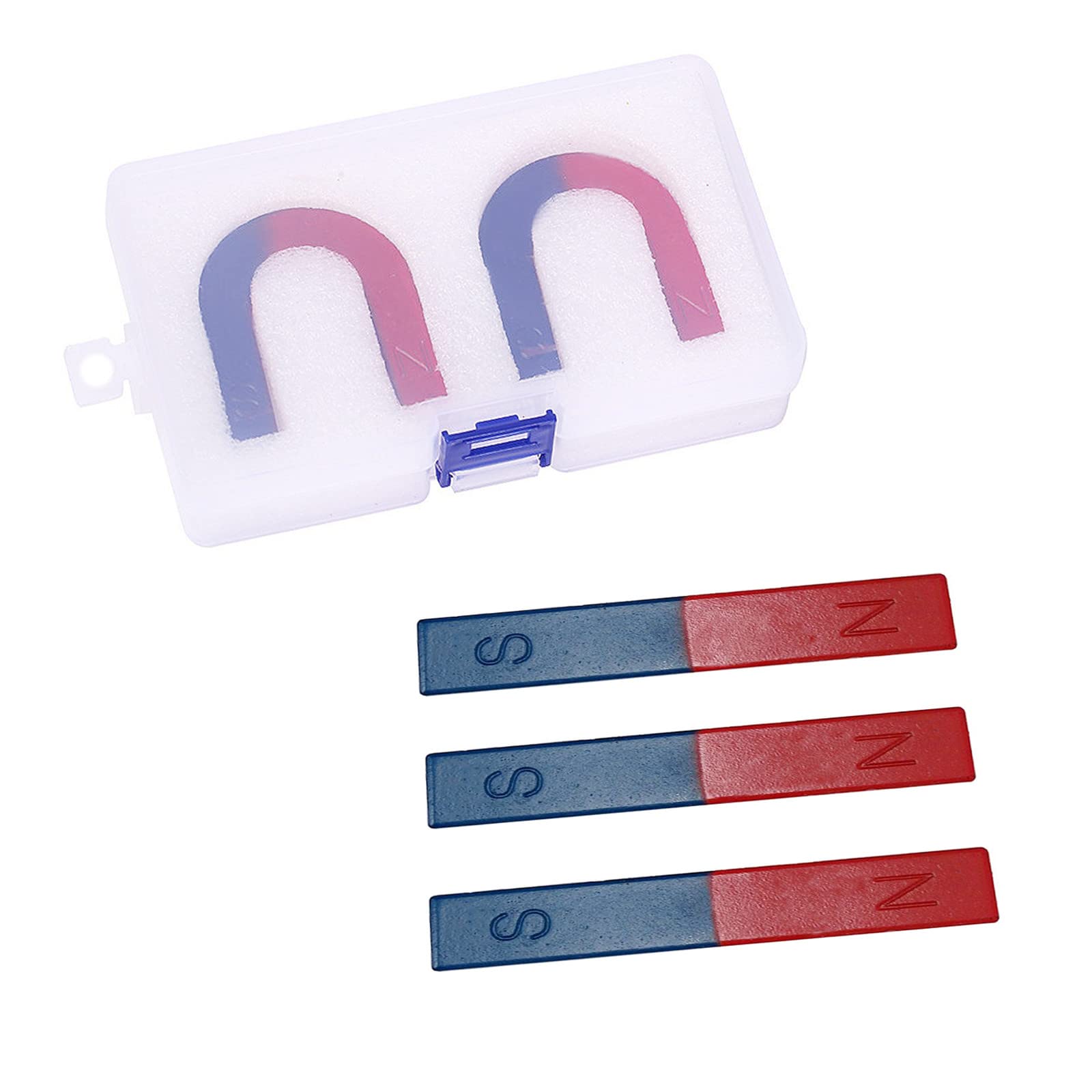 Physics Science Kids Magnet Kit for Education Experiment School Home, Educational Horseshoe & Bar Magnets Set with North and South Identified for Kids Students Teachers
