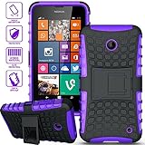 ElBolt 3 in 1 Bundle Nokia Lumia 635 / Nokia Lumia 630 Armor Grenade Stand Hard Gel Case - Purple with Free Ultra-Sensitive Stylus Pen and Premium Screen Protector by BeautyCentral TM