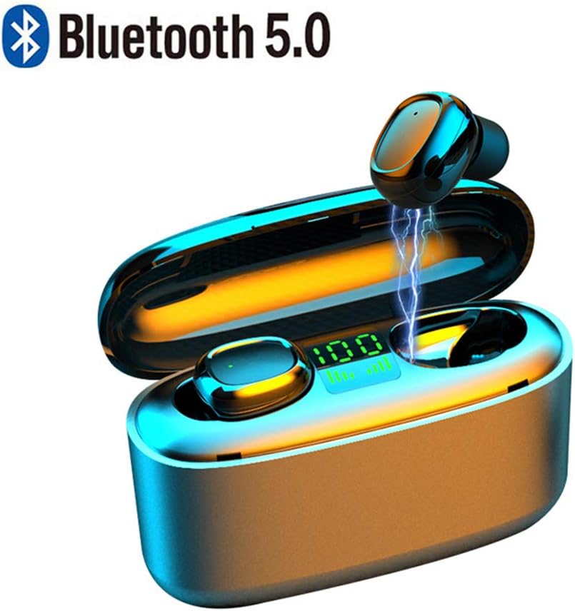 Braveking1 Bluetooth Headphones Wireless Earphone Bluetooth 5.0 in-Ear with 3500mAh Charging Box 36H Playtime/Deep Bass Stereo Sound/Noise Cancelling/Waterproof/Built-in Mic for iOS Android