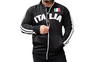Fashion Hyped Italians Italia Track Jacket - Mens Black Italian Soccer Jacket