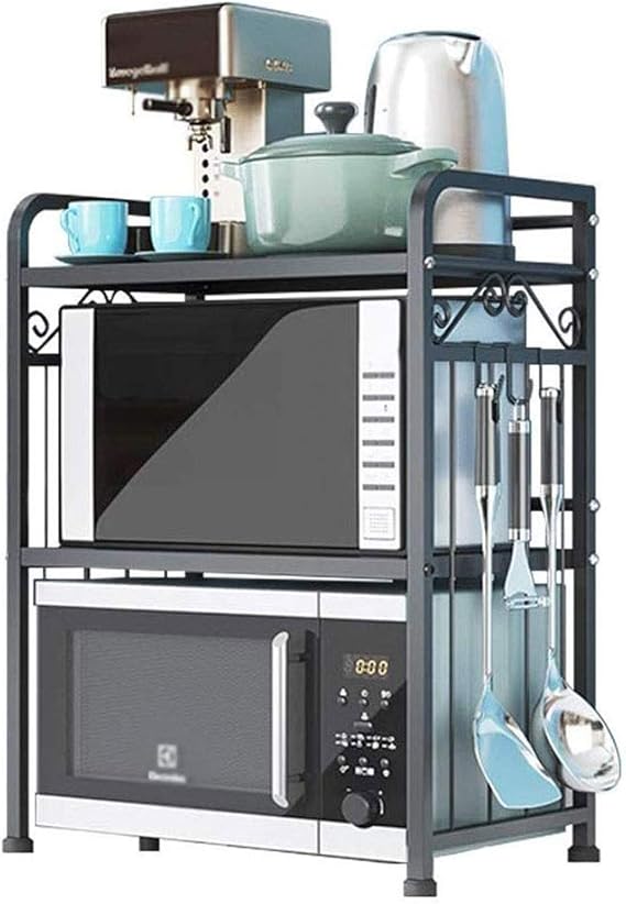 JTKDL 2 Tier Microwave Stand Storage Rack, Kitchen Wire