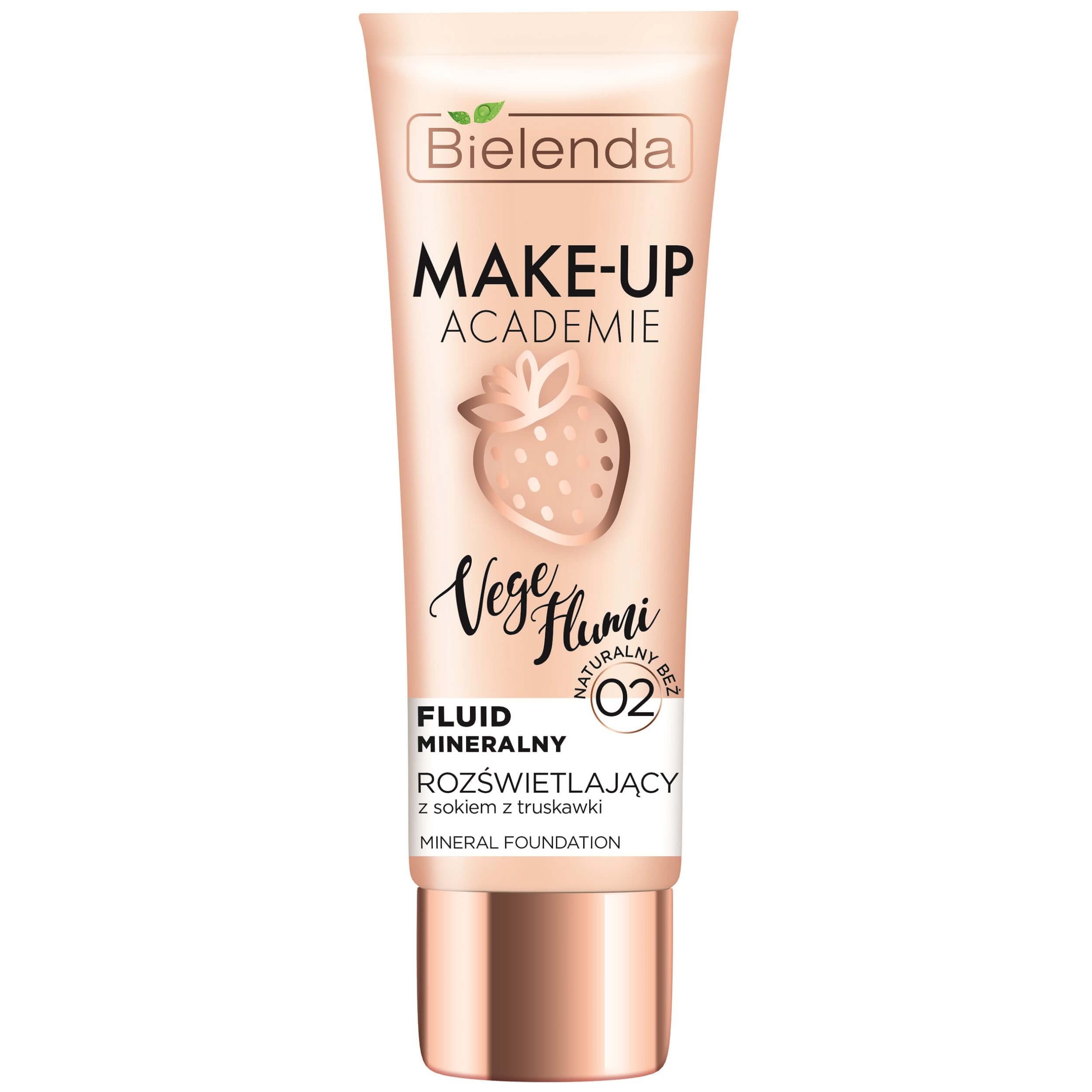 BIELENDA MAKE-UP ACADEMIE VEGE FLUMI Mineral fluid, brightening natural beige 02, 30 g