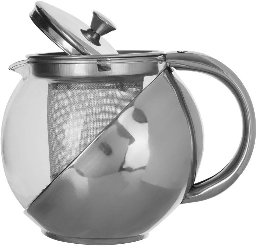 Premier Housewares Teapot with Infuser, Stainless Steel - 700 ml, Silver, H13 x W17 x D12cm - Image 4