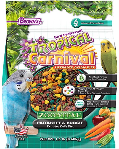 F.m.brown s tropical carnival zoovital parakeet/budgie extruded d…