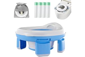 SUNNYSMILE Travel Potty,2-in-1 go Potty, Toddler Travel Potty, Portable Toddler Potty, Travel Potties Foldable,Go Potty With Storage,Apply to Seat Emergency Toilet for Car,Outdoor (blue)