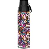 Tervis Venture Water Bottle EttaVee - Purple Swirls Triple Insulated Tumbler Travel Cup Keeps Drinks Cold & Hot, 36oz, Stainless Steel