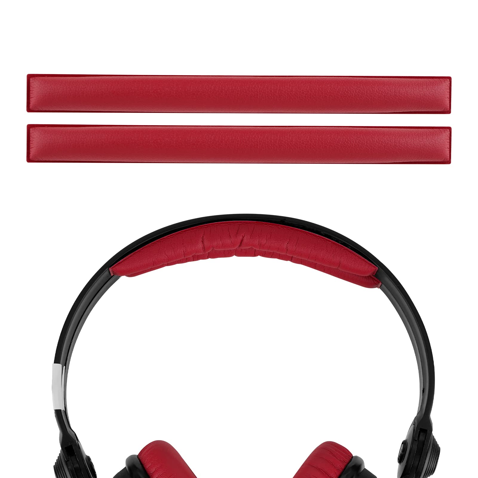 Geekria Headband Pad Compatible with Sennheiser HD 25/ 25II/ 25Plus/ 25-13/ 25SP/ 25Aluminium/ 25Special Edition Headphones, Replacement Band Repair Part (Red 2Pack)