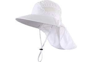 Home Prefer UPF50 Wide Brim Kids Sun Hat Neck Flap Boys Girls Sun Protection Hat for Beach Fishing