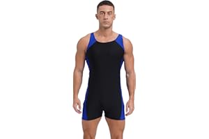 Oyolan Men's One Piece Swimming Swimwear Wrestling Singlet Jumpsuit Surfing Swimsuit Shorty Wetsuit