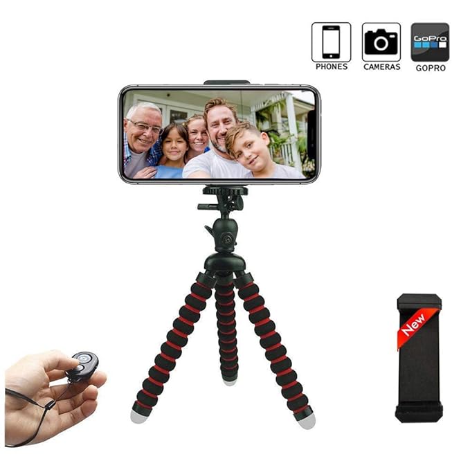 Handy Stativ, OASMU mini Flexibel Stativ , phone tripod mit Flexibel Halterung für Kamera,iPhone X, Sumsung S10 und alle Andr