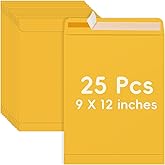 25 Pack 9 x 12 Catalog Mailing Envelopes, Self-Seal Brown Kraft Manilla Envelopes Letter Size for Mailing, Organize, storage, Home, Office Business
