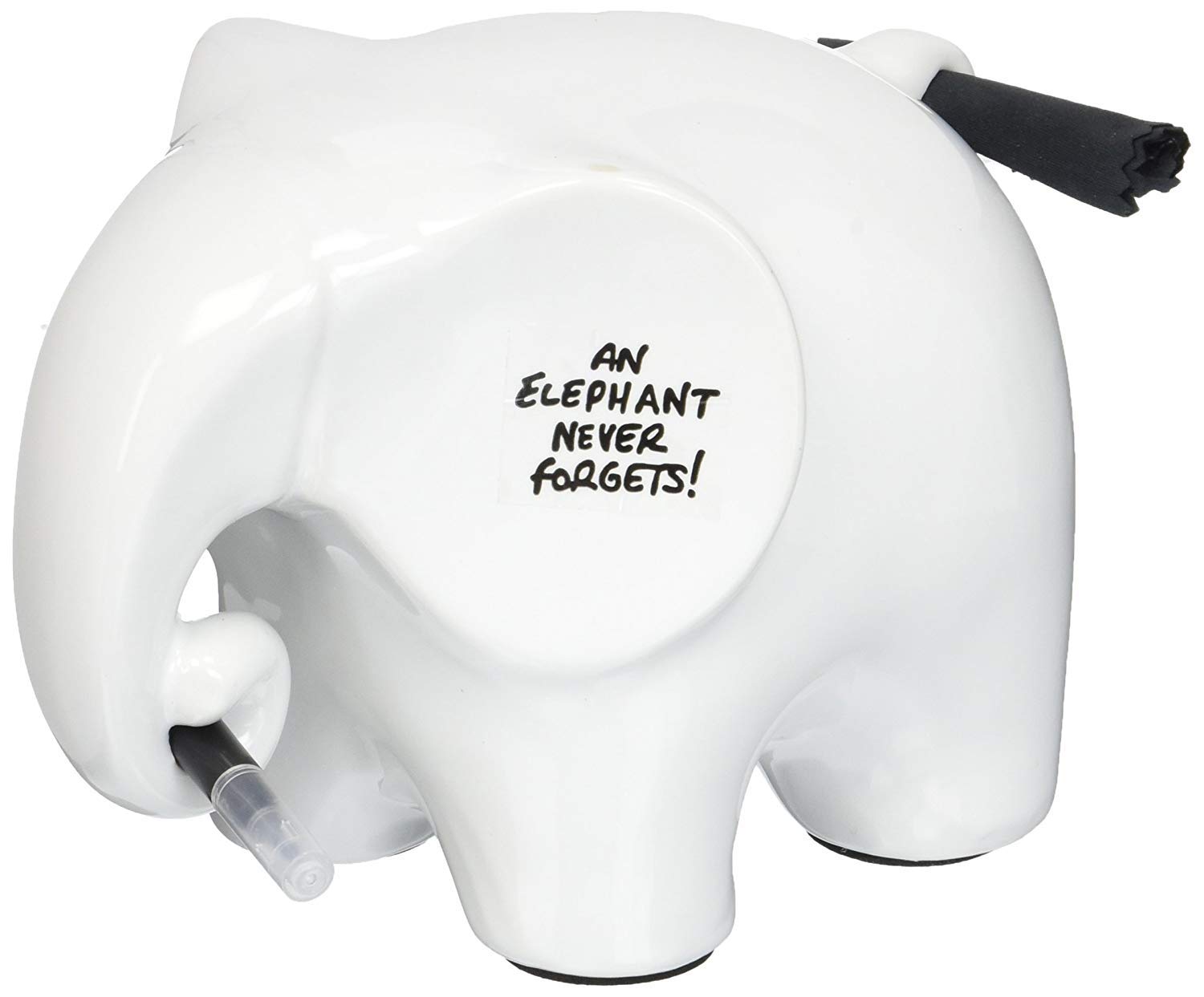 Luckies Elephant Whiteboard | Elephant Desk Accessories | Ceramic Dry Erase Board | Elephants Office Supplies | Fun Whiteboards Desk Organizer | Eric The Memo Organiser | Black Pen & Cloth Included