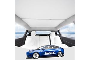 CHIYLE Roof Sunshade for 2025 2026 Tesla Model Y Juniper[Flush-Fit & Rigid-Support] Insulation UV Rays Protection, Sunroof Shade & Sunshade Roof for Tesla Model Y Juniper Accessories 2025 2026(Beige)