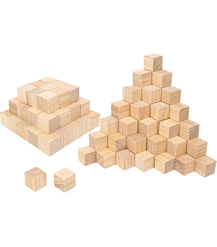 1500 PCS Unfinished Wooden Cubes - 1 Cm Small Wood Blocks For Crafting, DIY, Painting & Educational Projects - View #3