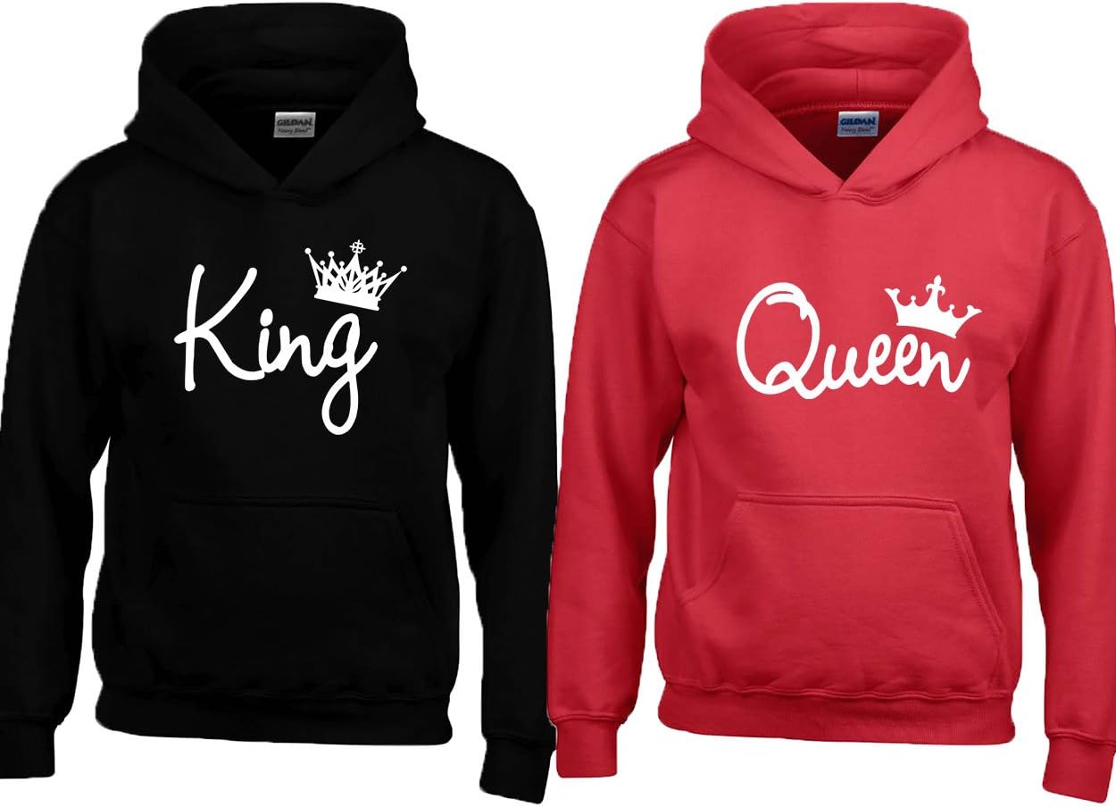 King and Queen Fashion Crowns for Couple - Couple Hoodie