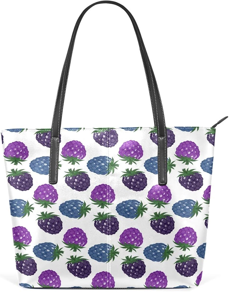 purple leather tote