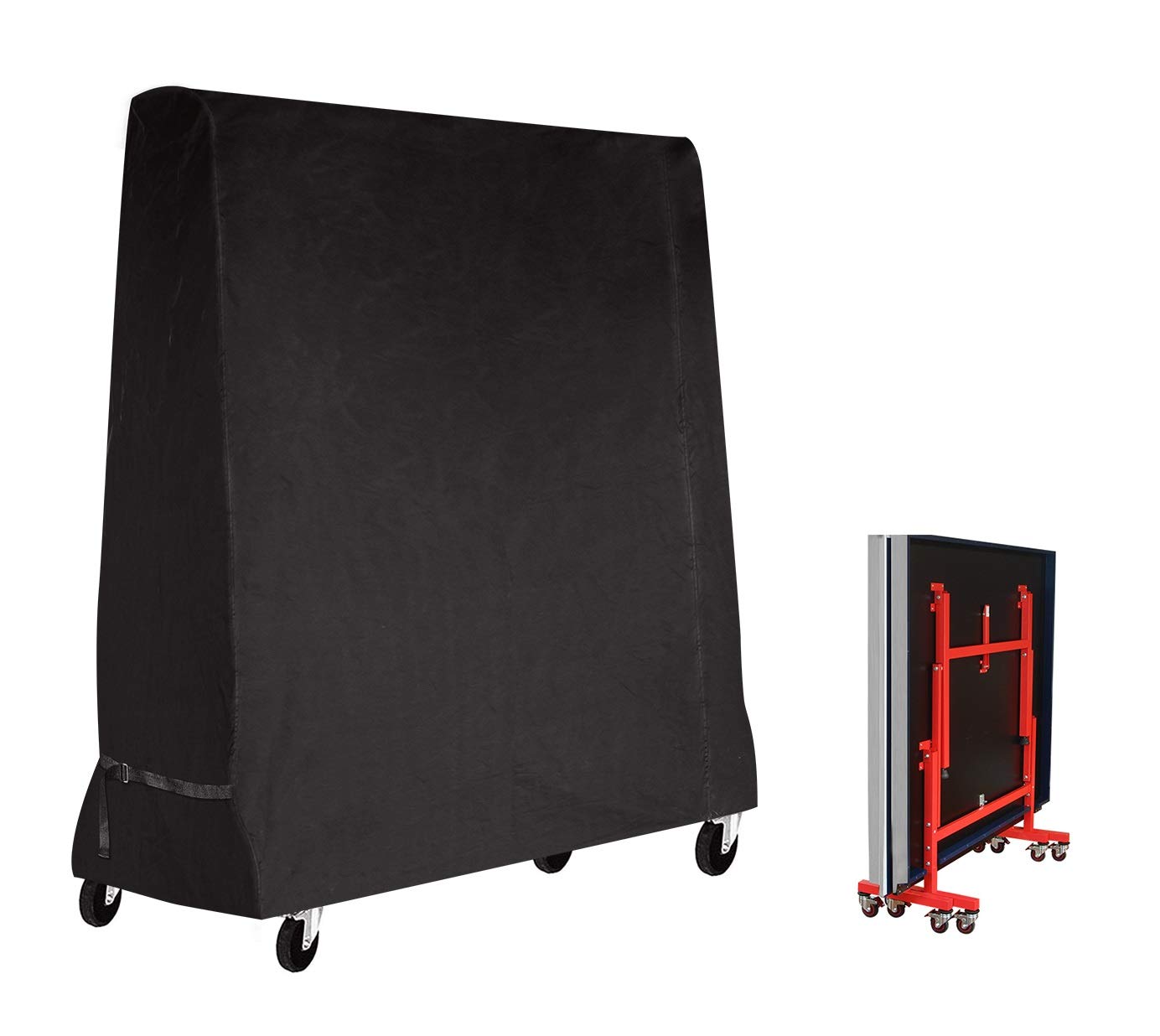 Mutsitaz Table Tennis Cover Waterproof Outdoor, Windproof, Anti-UV, Dust-proof, Ping Pong Table Cover for Outdoor, 185×70×165 cm Black