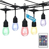 LUXRITE 24FT LED RGBW Outdoor String Lights, Remote