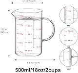 Luvan 500ml Glass Measuring Jug with 3 Scales ml oz cup High Borosilicate view 2