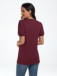 AUTOMET Womens Summer Tops Short Sleeve Shirts