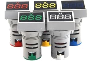 1pc 28.8X28.8MM Square Flat Head Industrial Digital Display Voltmeter AC 20V-500V Industrial Signal Voltmeter(White)